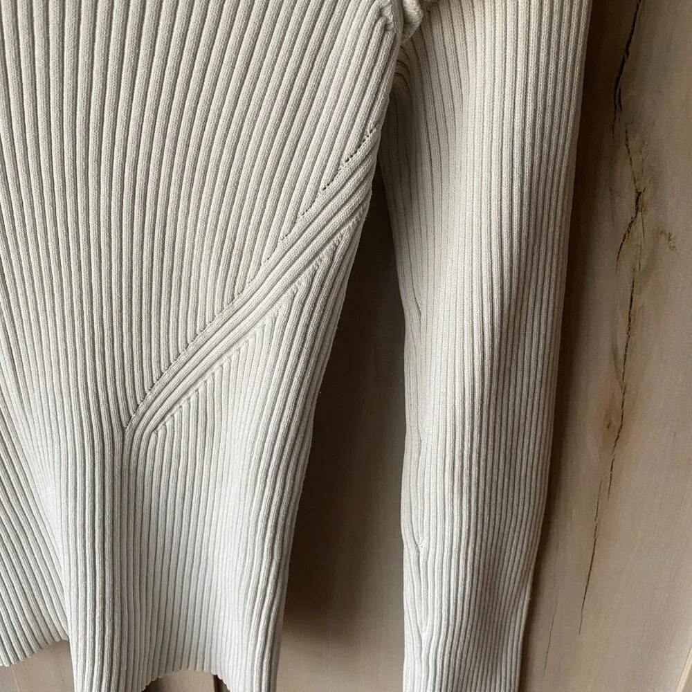 Cinq à Sept Cream Ribbed Sweater - Picture 6 of 10